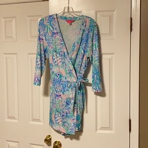 Lilly Pulitzer Karlie Wrap Romper in Craysea